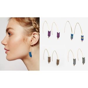 Mineral Arrow Metal Fashion Pierced Earring